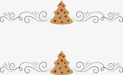 复古圣诞树装饰框矢量图素材