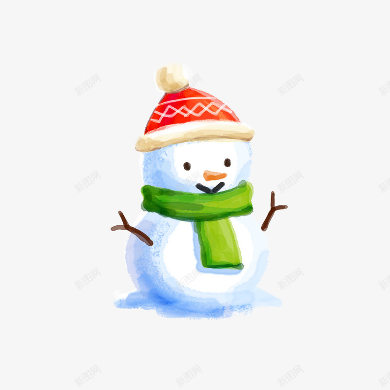 白色雪人png免抠素材_88icon https://88icon.com 围巾 帽子 枝干 灰色 白色 红色 纹理 绿色 花纹 质感 雪人