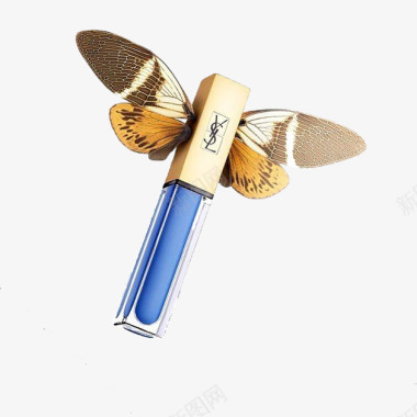 蓝色圣罗兰蝴蝶系列唇膏图标图标