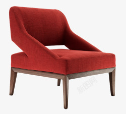 红色布艺椅子生活素材