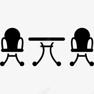 桌子和两把椅子套后院图标图标