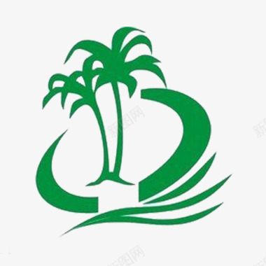 绿色椰子树环保园林图标图标