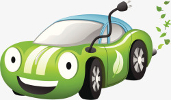 绿色环保卡通汽车素材