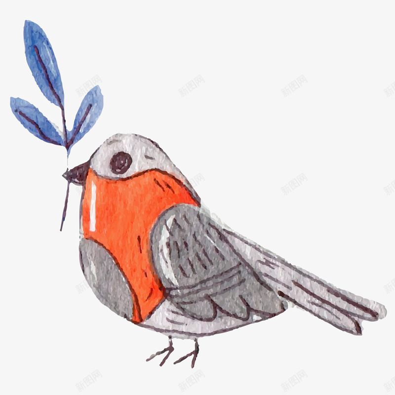 手绘小鸟装饰png免抠素材_88icon https://88icon.com 卡通动物 小草 彩色底纹 扁平化 手绘小鸟 矢量图案