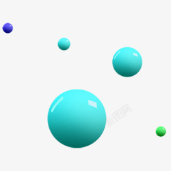 蓝色渐变光泽圆球元素素材