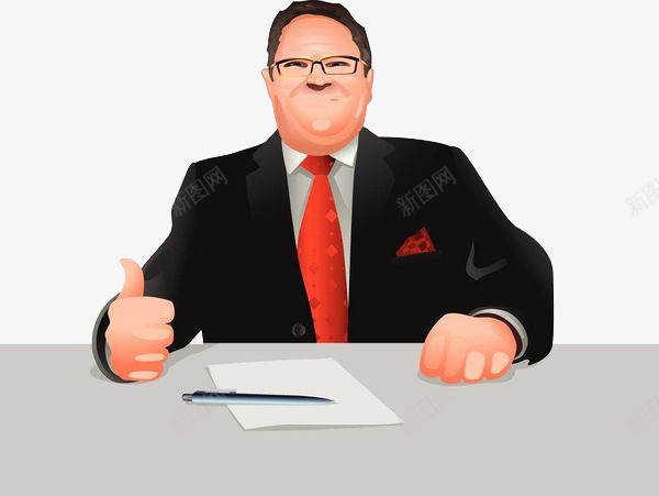 商务面试官竖起了大拇指png免抠素材_88icon https://88icon.com 卡通手绘 商务人士 男人 职场男 西装革履 面试官 领带