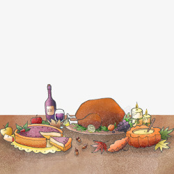 烤鸭食物灰色感恩节美食高清图片