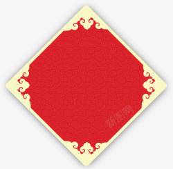 方形贴纸春节红色方形贴纸高清图片