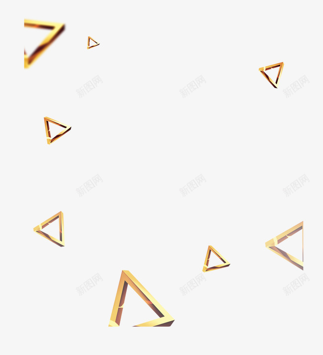 金色3D三角形漂浮png免抠素材_88icon https://88icon.com 3D三角形 漂浮 金色
