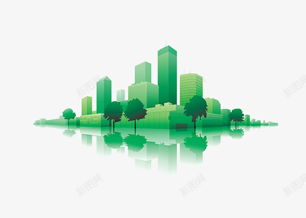 绿色城市元素png免抠素材_88icon https://88icon.com 元素 城市 环保 环境 绿色