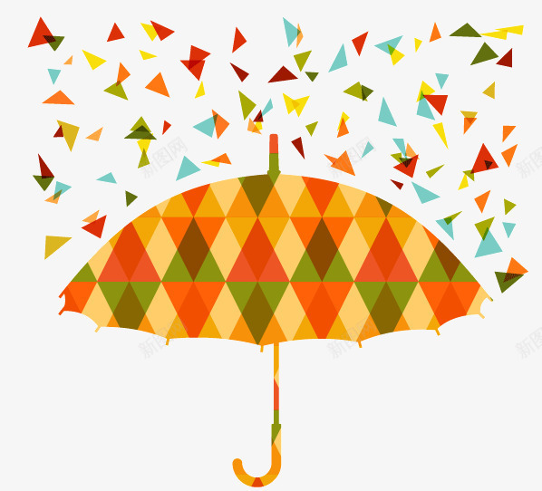 创意麋鹿雨伞插画png免抠素材_88icon https://88icon.com 雨伞三角形拼接创意插画背景动物雨季雨滴圣诞节