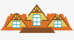 木质屋顶木质别墅建筑屋顶积雪矢量图高清图片