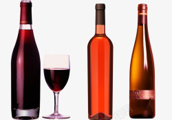 高贵典雅的红酒瓶和酒杯素材