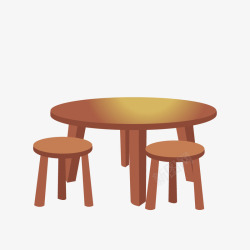 桌子椅子圆形矢量图素材