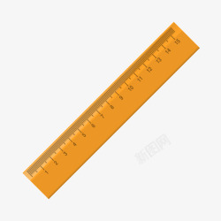 黄色木质直尺测量工具素材