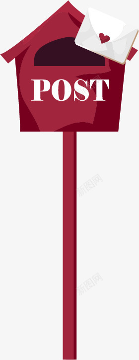 手绘邮箱矢量图ai免抠素材_88icon https://88icon.com 信封 手绘 红色 邮箱 矢量图