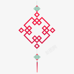 扁平化春节装饰中国结素材