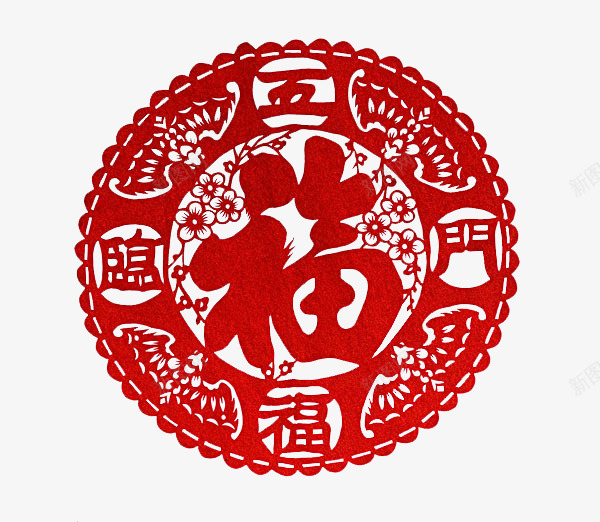 2017年春节福png免抠素材_88icon https://88icon.com 五福临门 好看 时尚 红色