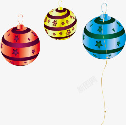 创意质感形状圣诞节元素彩球素材