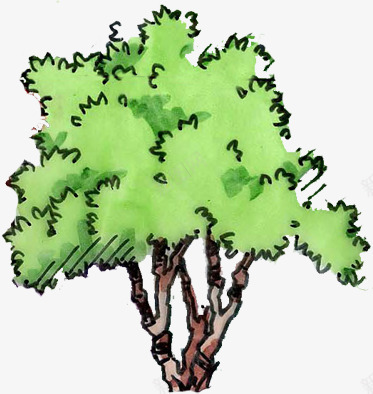 创意合成手绘水彩大树造型png免抠素材_88icon https://88icon.com 创意 合成 大树 水彩 造型