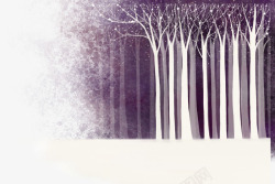 紫色冬季卡通背景素材