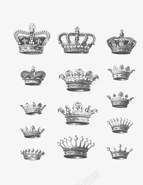 欧式古皇冠合集图标图标