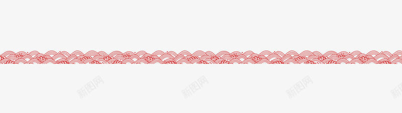 红色中国风海浪框架png免抠素材_88icon https://88icon.com 新年 新春 春节 波浪 浪花 海浪 线条框架 过年