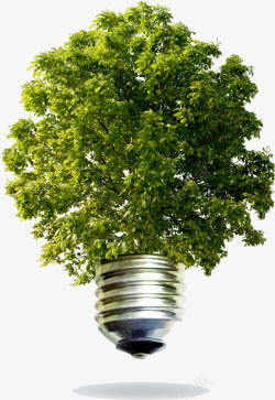 创意大树灯泡节能环保素材