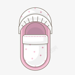 粉色婴儿床装饰案矢量图素材