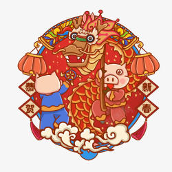 2019猪年传统新春佳节素材
