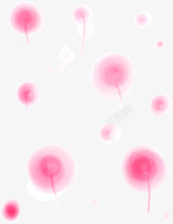 粉色美丽气泡花朵素材