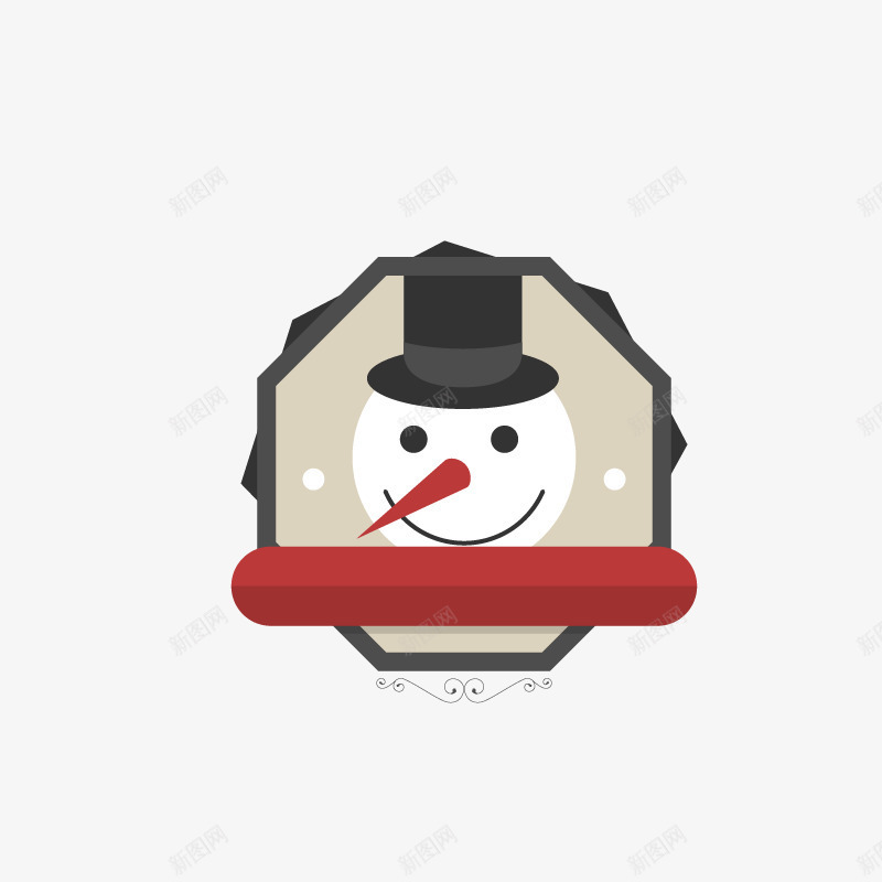 雪人标签png免抠素材_88icon https://88icon.com 新年标签 红白标签 节日假期标签贴纸