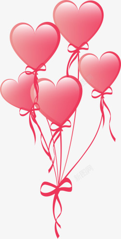 粉色情人节爱心气球素材