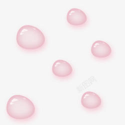 透明漂浮水珠粉色水珠漂浮高清图片