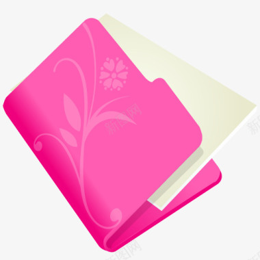 一粉色玫瑰文件夹花粉色图标图标