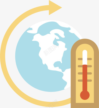 底纹背景全球变暖标矢量图图标图标
