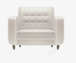 白色皮质沙发椅家具素材