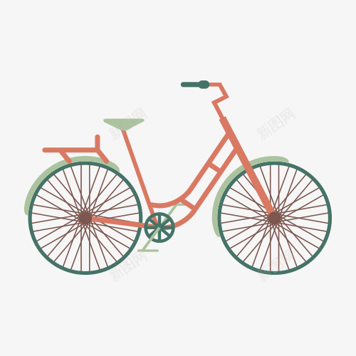 女士自行车png免抠素材_88icon https://88icon.com 健身 卡通 女士 自行车 骑行