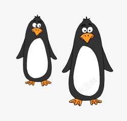 黑色的可爱卡通企鹅素材