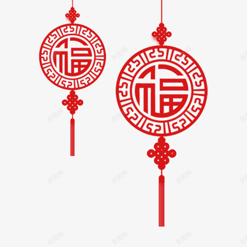 春节装饰福字吊饰png免抠素材_88icon https://88icon.com 中国结 中国风 春节 海报装饰 福字 红色 装饰