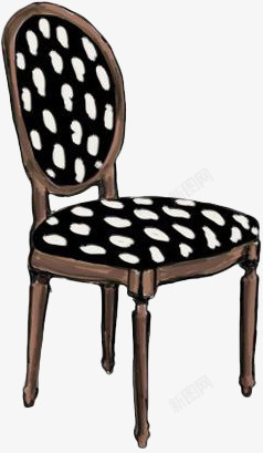 手绘白色斑纹椅子素材