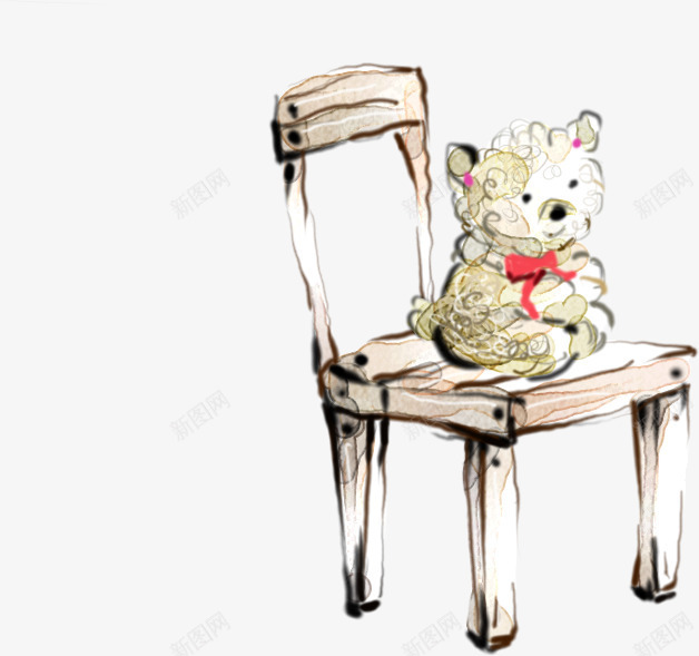 创意合成手绘水彩椅子玩偶png免抠素材_88icon https://88icon.com 创意 合成 椅子 水彩 玩偶