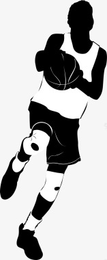 创意篮球运动员黑色扁平篮球运动员图标图标