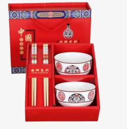 中国风碗筷套装素材
