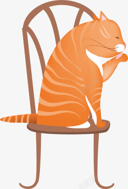坐在凳子上的猫咪矢量图素材