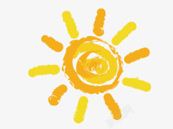 黄色蜡笔卡通太阳高清图片