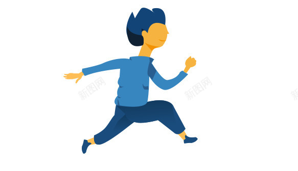 卡通手绘奔跑的人psd免抠素材_88icon https://88icon.com 人物 奔跑的男人 奔跑者 男人