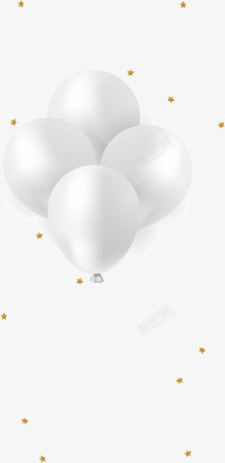 儿童节漂浮的白色气球素材