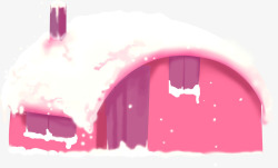 粉色可爱卡通建筑门洞素材