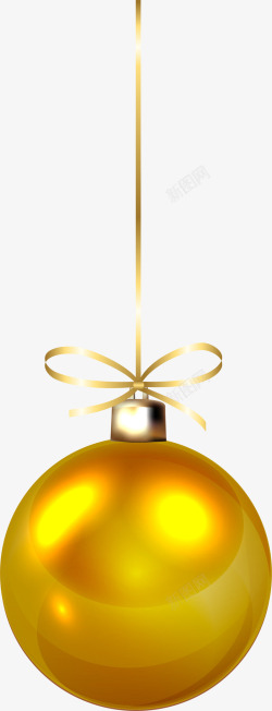 圣诞节金色吊球装饰素材